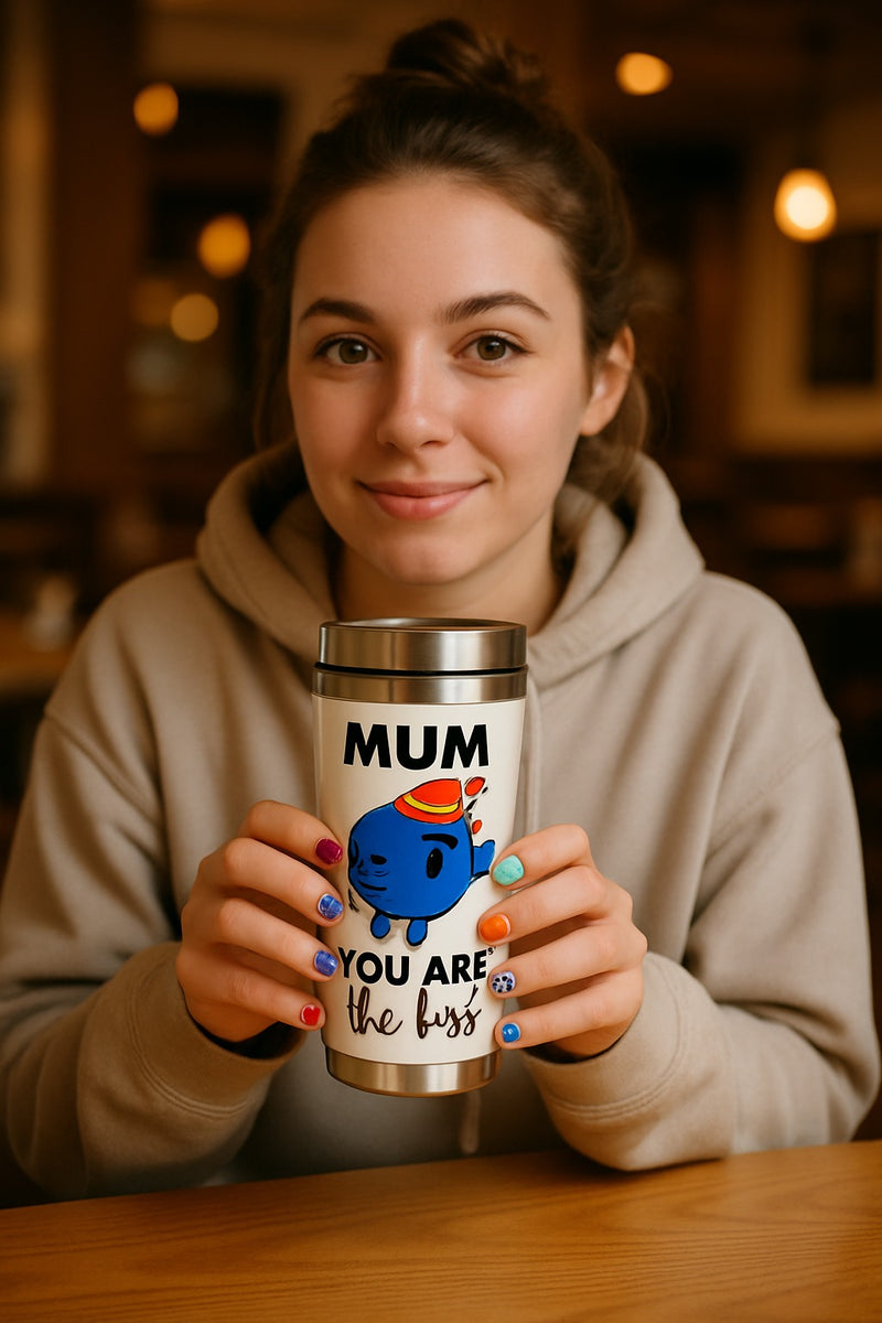 Funny Mum “You Are the Boss” Travel Mug – BPA-Free & Eco-Friendly Stainless Steel with a Spill Proof lid Tumbler | Gift