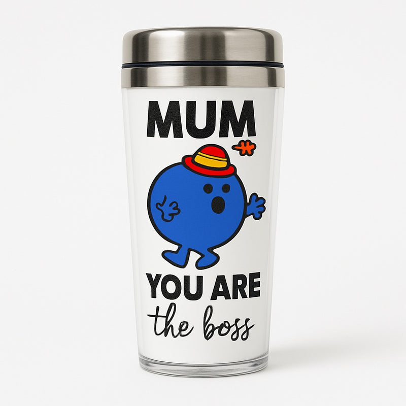 Funny Mum “You Are the Boss” Travel Mug – BPA-Free & Eco-Friendly Stainless Steel with a Spill Proof lid Tumbler | Gift