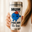 Funny Mum “You Are the Boss” Travel Mug – BPA-Free & Eco-Friendly Stainless Steel with a Spill Proof lid Tumbler | Gift