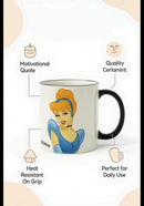 Disney Princess Cinderella Mug –Ceramic White & Black Coffee Cup | Ideal Gift
