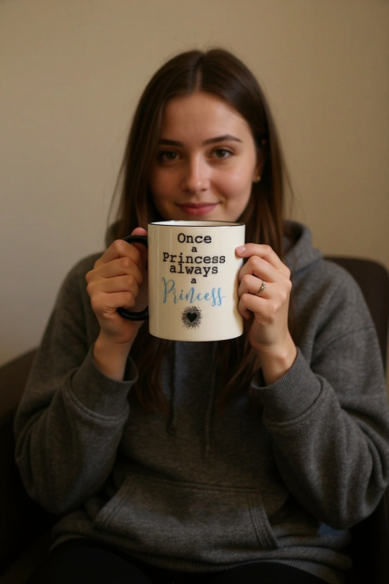 Disney Princess Cinderella Mug –Ceramic White & Black Coffee Cup | Ideal Gift