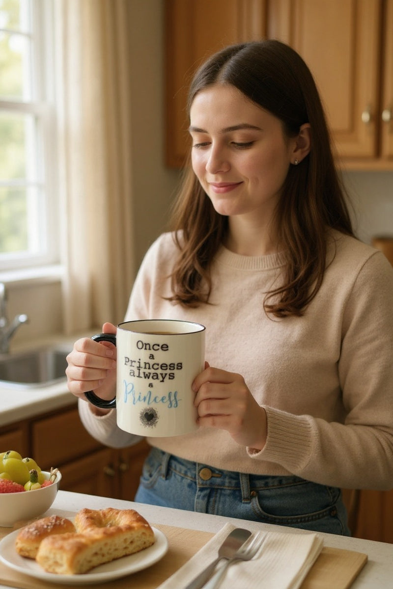 Disney Princess Cinderella Mug –Ceramic White & Black Coffee Cup | Ideal Gift