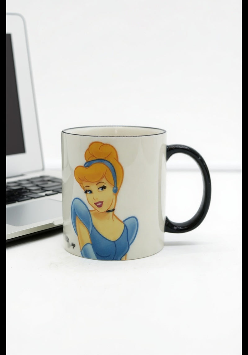 Disney Princess Cinderella Mug –Ceramic White & Black Coffee Cup | Ideal Gift