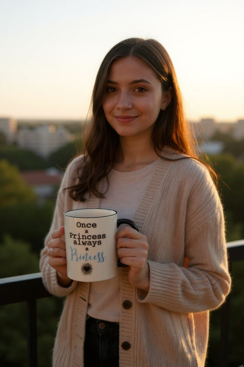 Disney Princess Cinderella Mug –Ceramic White & Black Coffee Cup | Ideal Gift