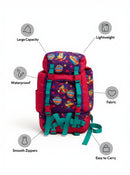 Cute Cartoon Backpack– Waterproof Large School Camping Bag- Pink & Purple Soft Yet Strong Fabric | Gift