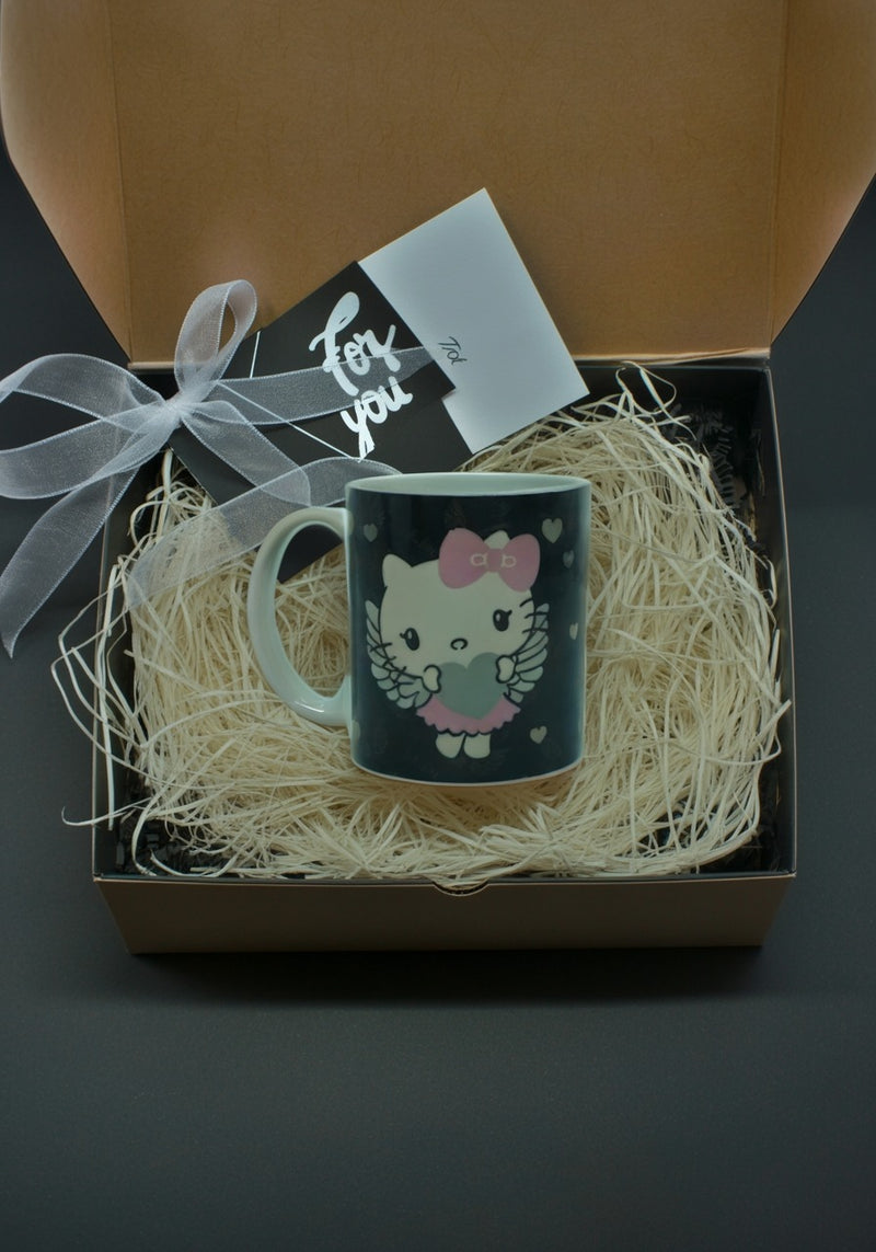 Hello Kitty Angel Mug – Cute Black Ceramic Coffee Cup- Great Gift for Drinkware &amp; Deco