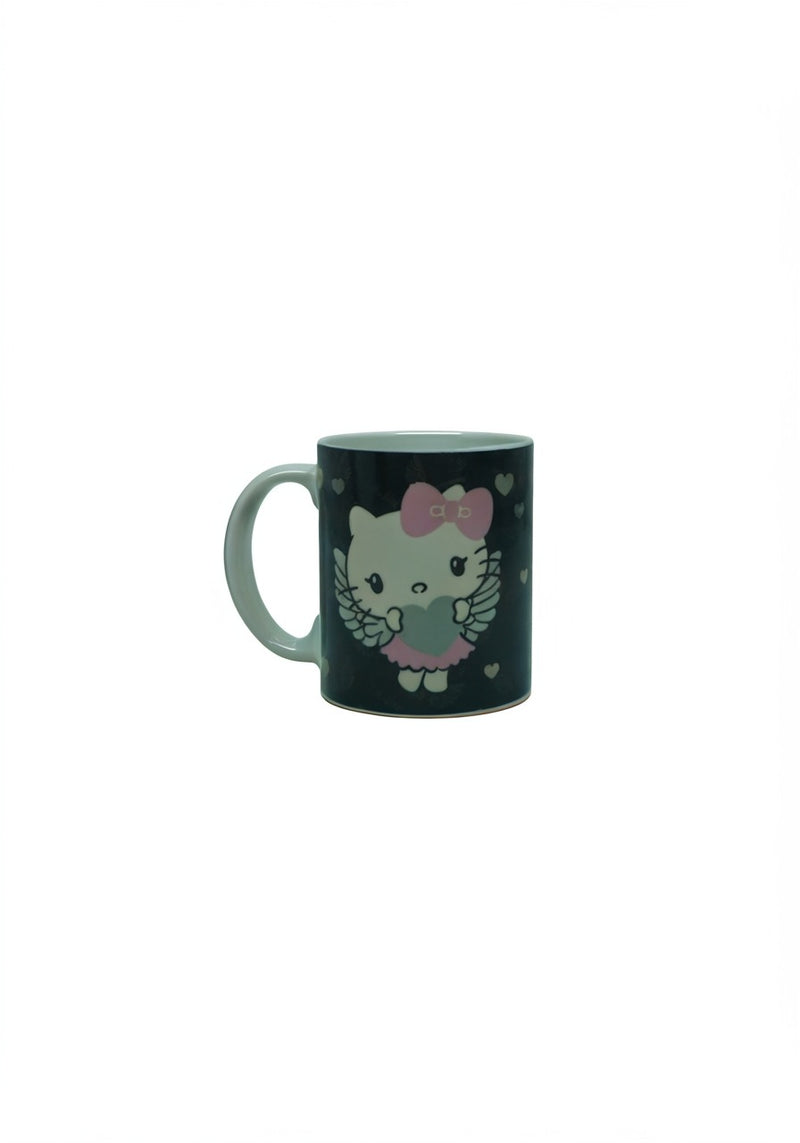 Hello Kitty Angel Mug – Cute Black Ceramic Coffee Cup- Great Gift for Drinkware &amp; Deco