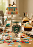 Harry Potter Slytherin House Crest Clear Glass with Green Stripe – 16oz Versatile Gift