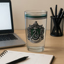 Harry Potter Slytherin House Crest Clear Glass with Green Stripe – 16oz Versatile Gift
