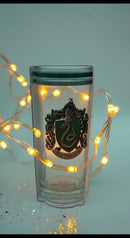 Harry Potter Slytherin House Crest Clear Glass with Green Stripe – 16oz Versatile Gift