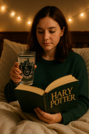 Harry Potter Slytherin House Crest Clear Glass with Green Stripe – 16oz Versatile Gift