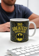 Dad Greatest Super Hero Mug | Ceramic 11oz Dishwasher & Microwave Safe for Drinkware or Decor | Gift for Fans