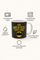 Dad Greatest Super Hero Mug | Ceramic 11oz Dishwasher & Microwave Safe for Drinkware or Decor | Gift for Fans