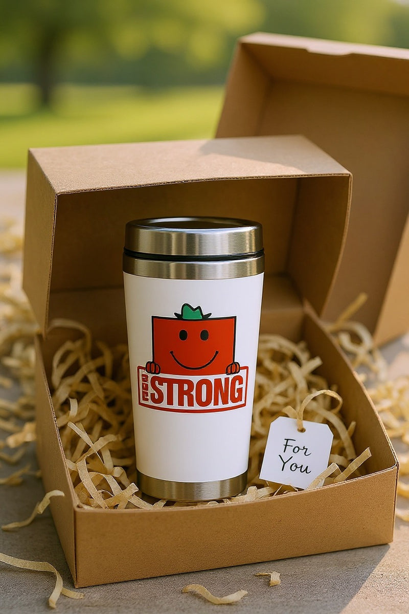 Mr. Strong Travel Mug | Stainless Steel 12oz | Gift for Fans