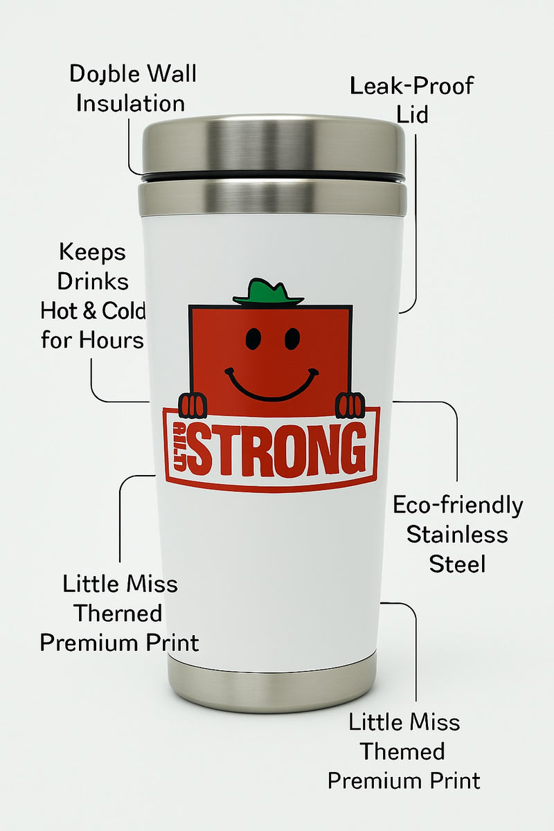 Mr. Strong Travel Mug | Stainless Steel 12oz | Gift for Fans