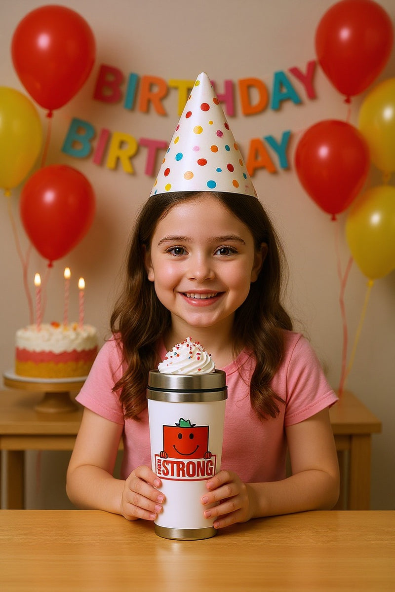 Mr. Strong Travel Mug | Stainless Steel 12oz | Gift for Fans