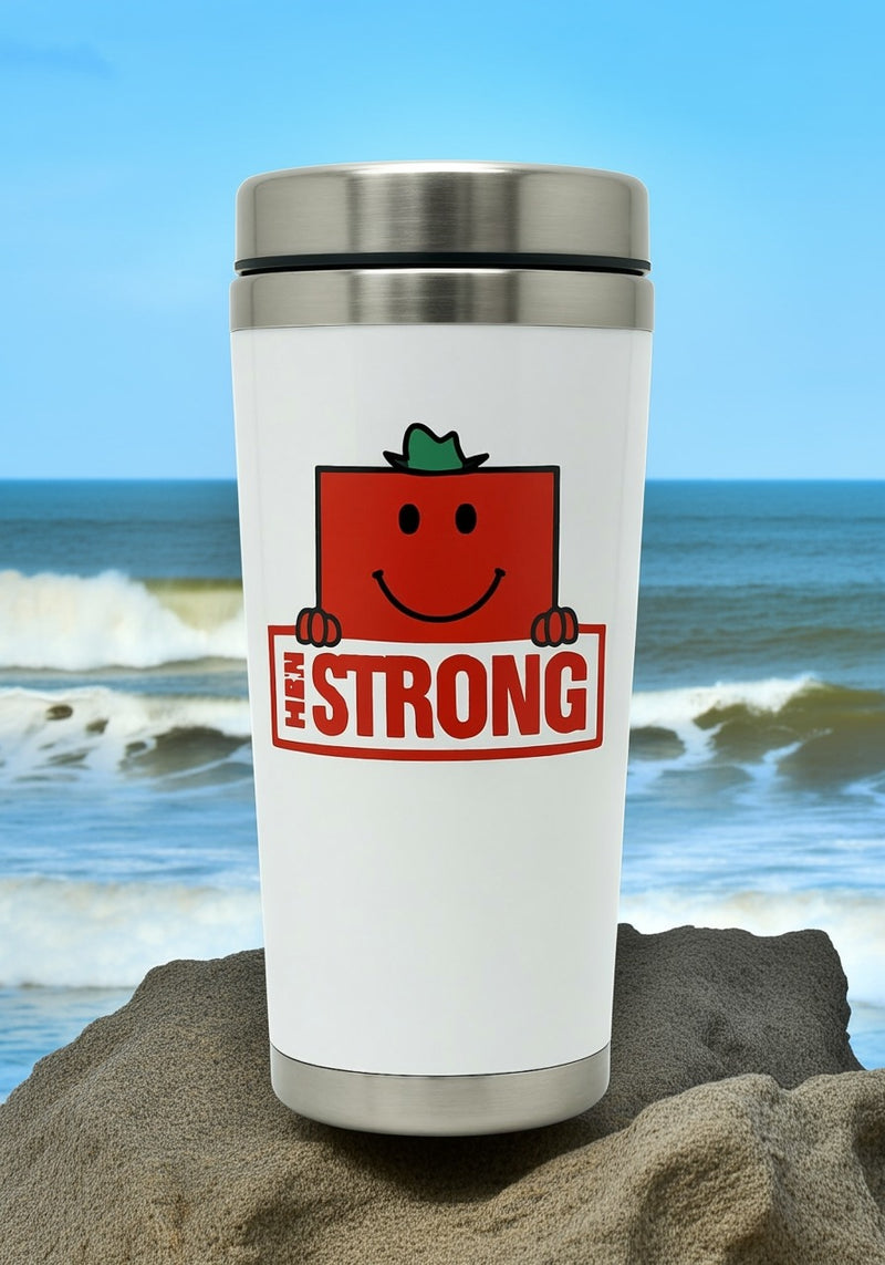 Mr. Strong Travel Mug | Stainless Steel 12oz | Gift for Fans