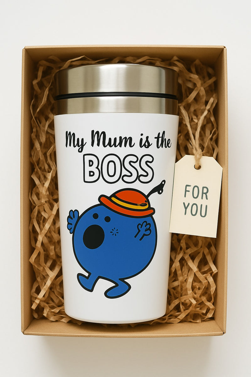 My Mum is the Boss Travel Mug | Stainless Steel | Gift for Fans