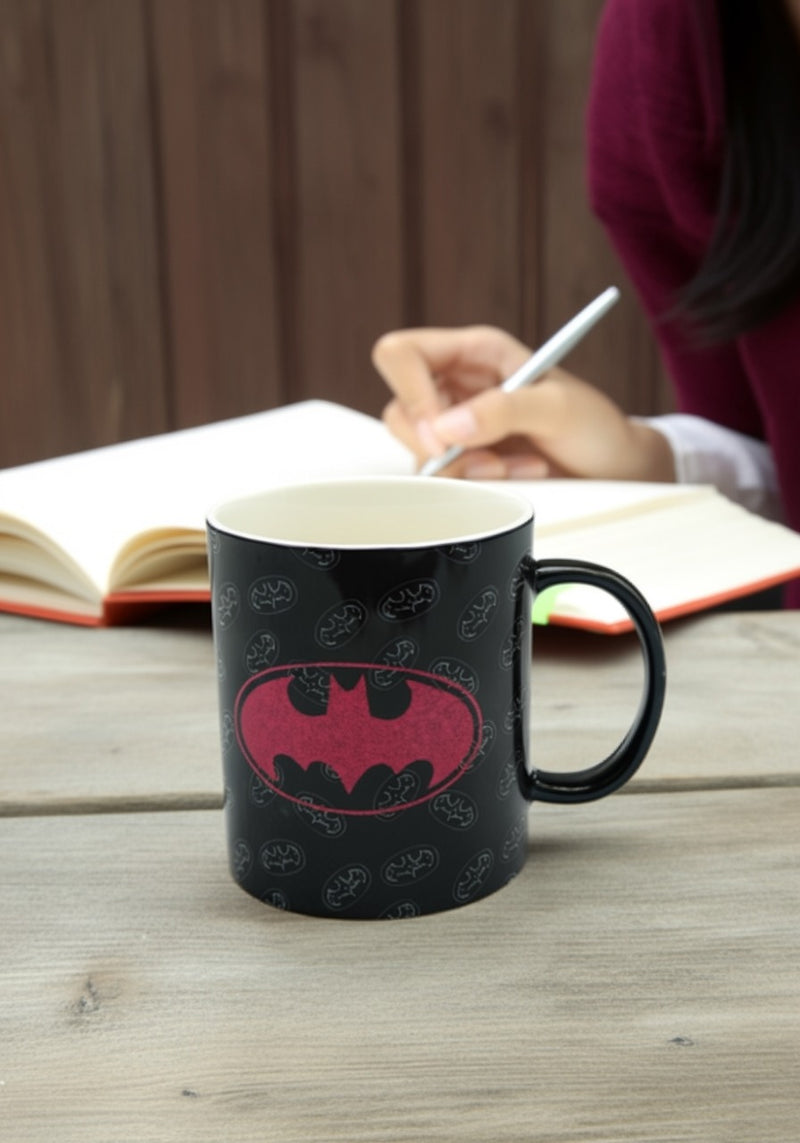 Batman Pink Black Logo Mug | Ceramic 15oz Dishwasher & Microwave Safe for Drinkware or Decor | Gift for Fans
