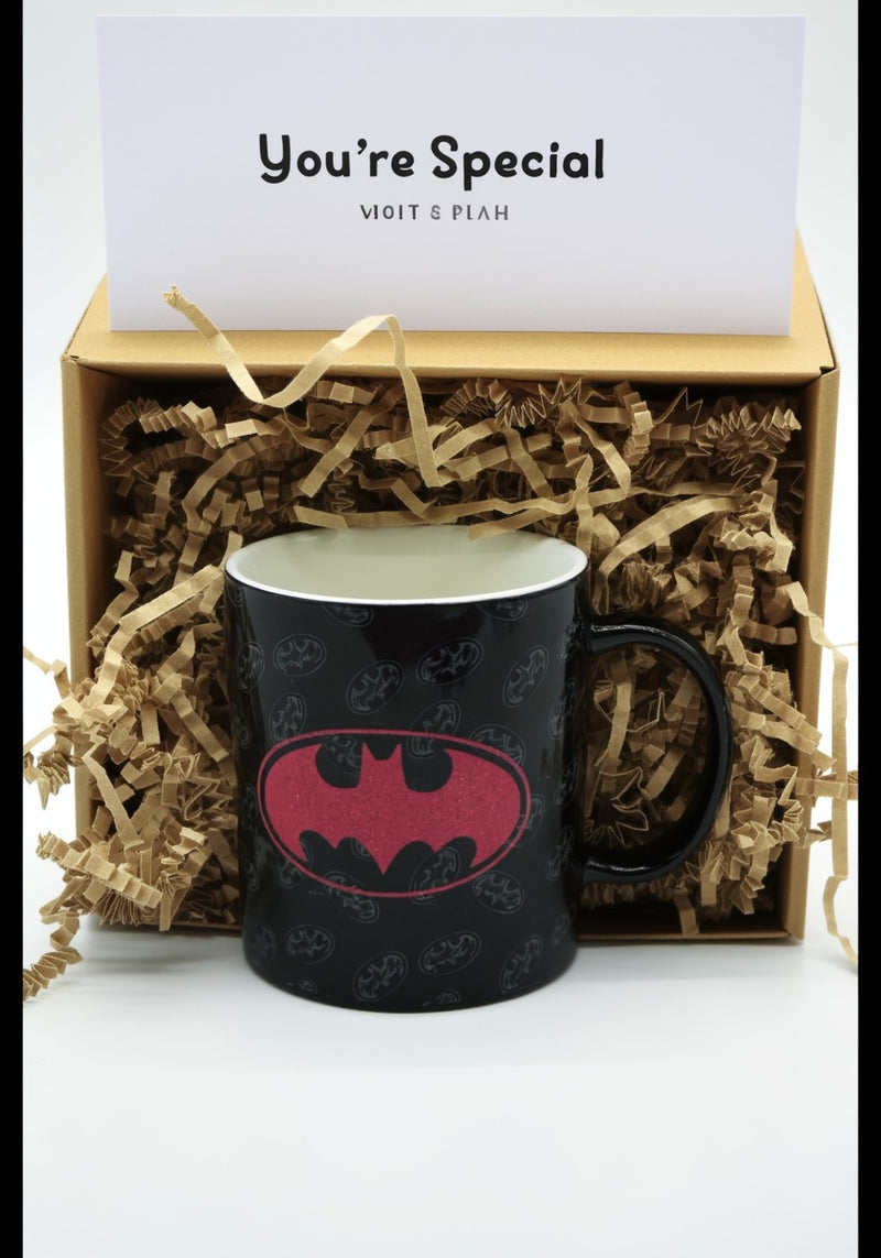 Batman Pink Black Logo Mug | Ceramic 15oz Dishwasher & Microwave Safe for Drinkware or Decor | Gift for Fans