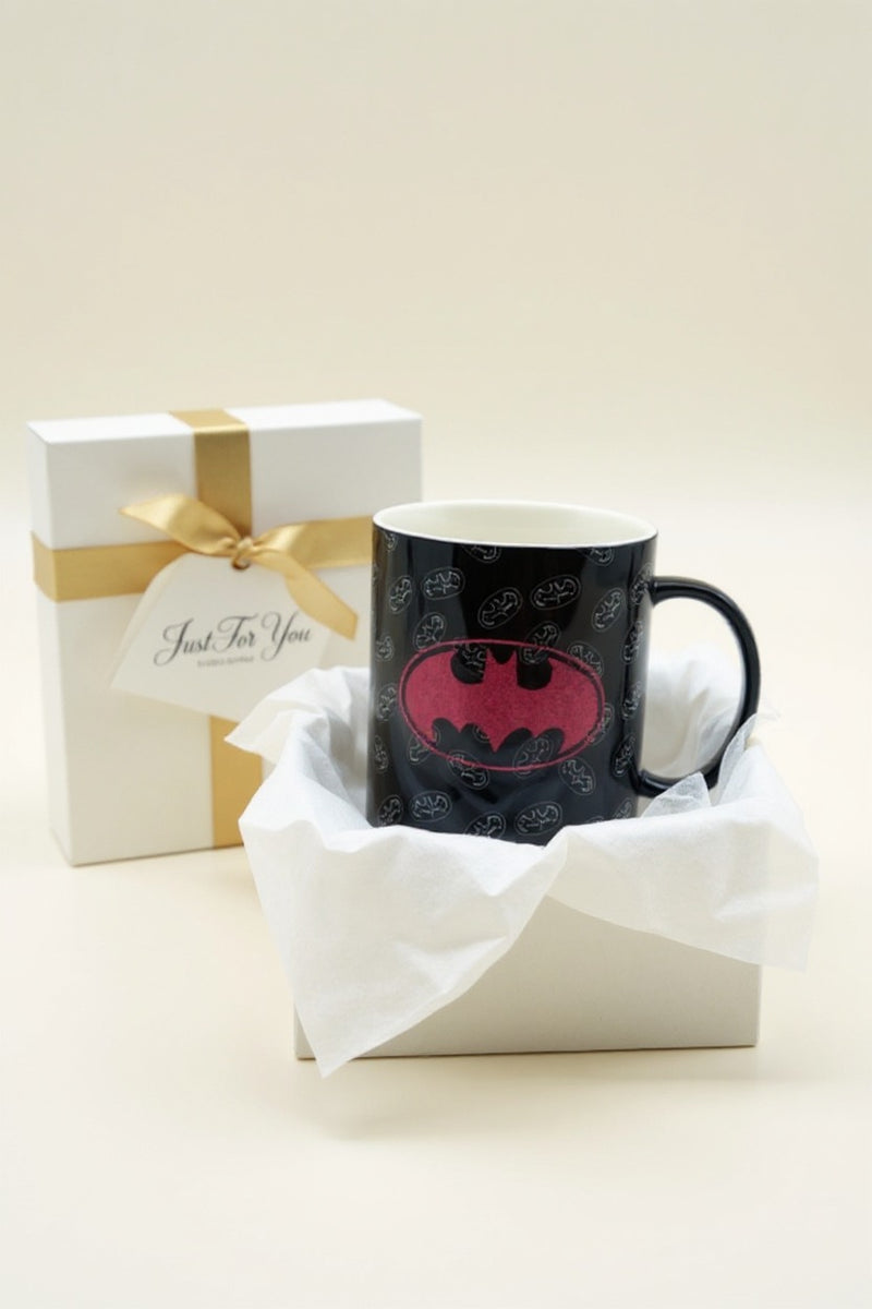 Batman Pink Black Logo Mug | Ceramic 15oz Dishwasher & Microwave Safe for Drinkware or Decor | Gift for Fans
