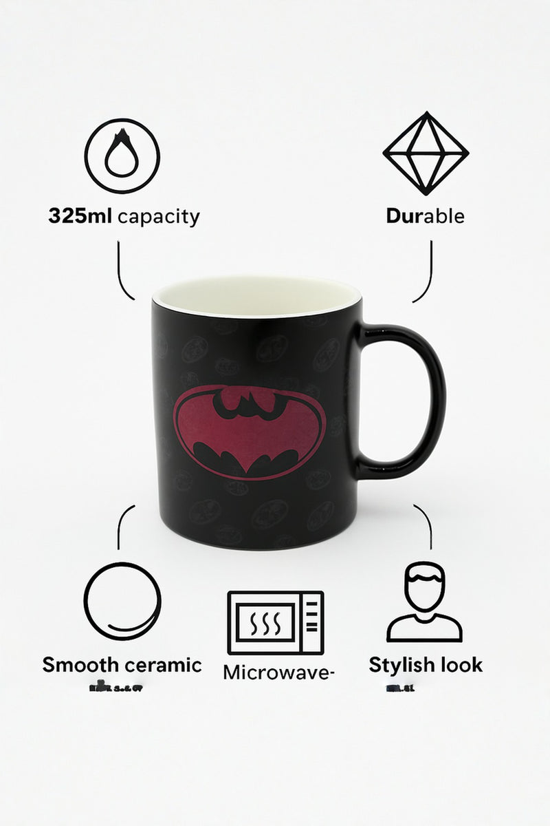 Batman Pink Black Logo Mug | Ceramic 15oz Dishwasher & Microwave Safe for Drinkware or Decor | Gift for Fans