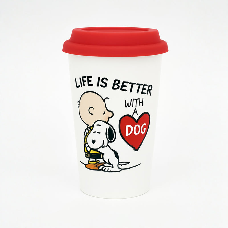 Leakproof Snoopy Dog Travel Mug | BPA-Free Hot & Cold Safe Coffee Tumbler with Easy Grip