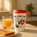 Leakproof Snoopy Dog Travel Mug | BPA-Free Hot & Cold Safe Coffee Tumbler with Easy Grip