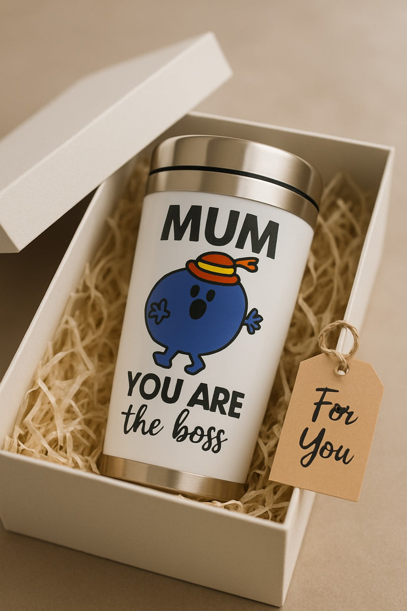 Little Miss Mum You Are the Boss Travel Tumbler | Stainless Steel 12oz | Gift for Fans