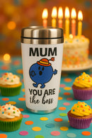 Little Miss Mum You Are the Boss Travel Tumbler | Stainless Steel 12oz | Gift for Fans