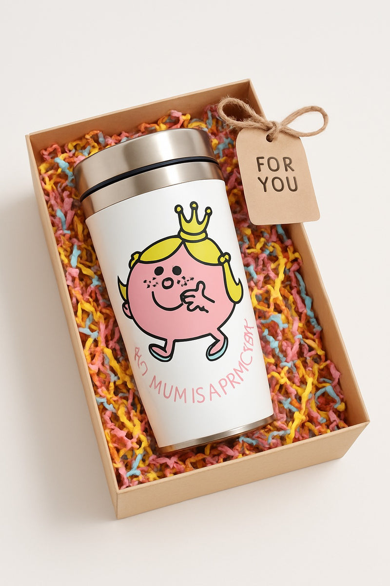 Little Miss My Mom is Princess Travel Tumbler | Stainless Steel 12oz | Gift for Fans