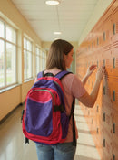 Girls School Backpack | Pink & Purple 18L Polyester with Laptop Sleeve | Gift for Students