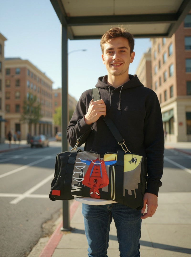 Spiderman Duffle Bag | 18L Polyester with Adjustable Strap | Gift for Marvel Fans