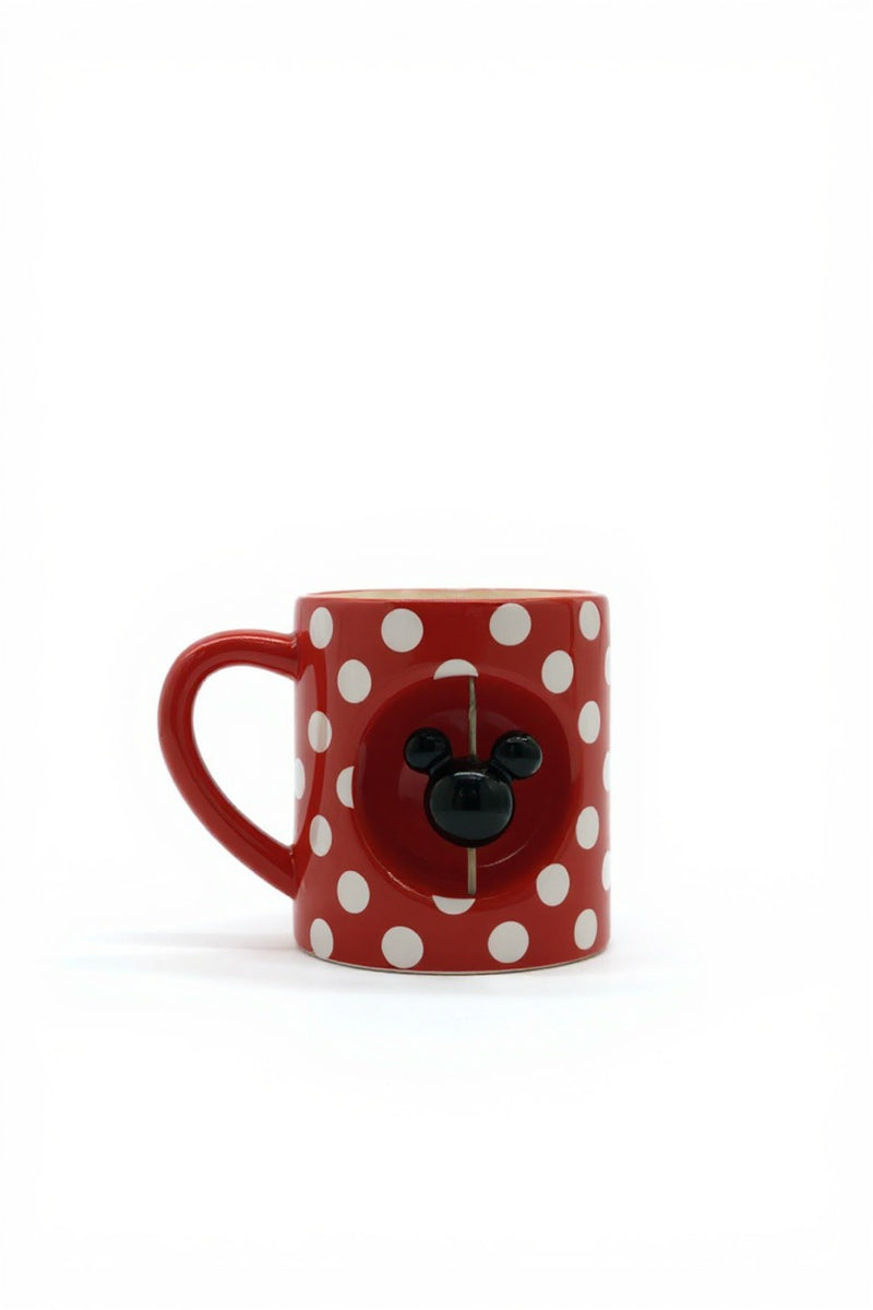Mickey Mouse Red Ceramic Mug with White Polka Dots | Gift for Fans