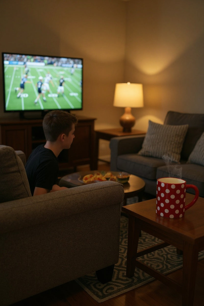 Mickey Mouse Red Ceramic Mug with White Polka Dots | Gift for Fans