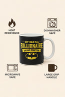 Batman Black Ceramic Mug | "My Dad Is a Billionaire" | Gift for Fans