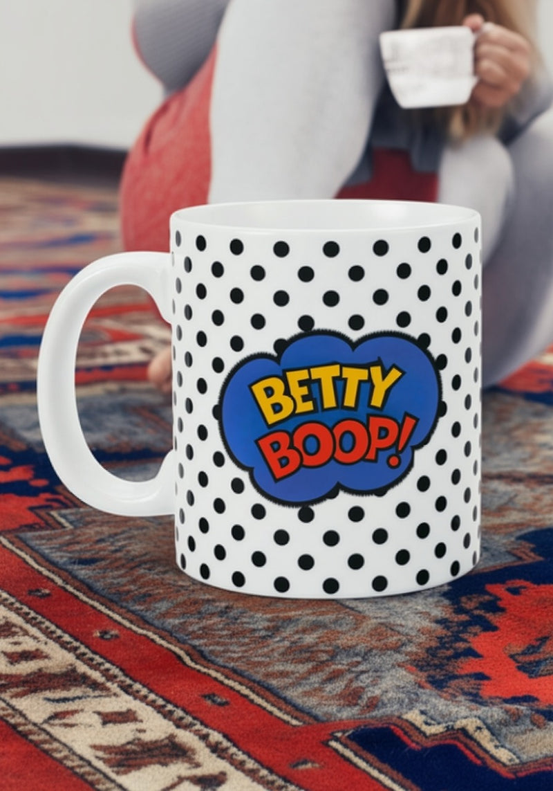 Betty Boop Polka Dot Ceramic Mug | Gift for Fans