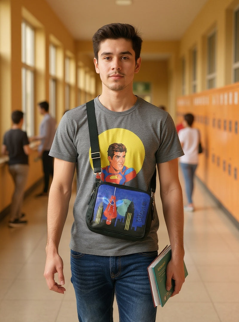 Spiderman Messenger Bag | 18L Polyester with Adjustable Strap | Gift for Marvel Fans