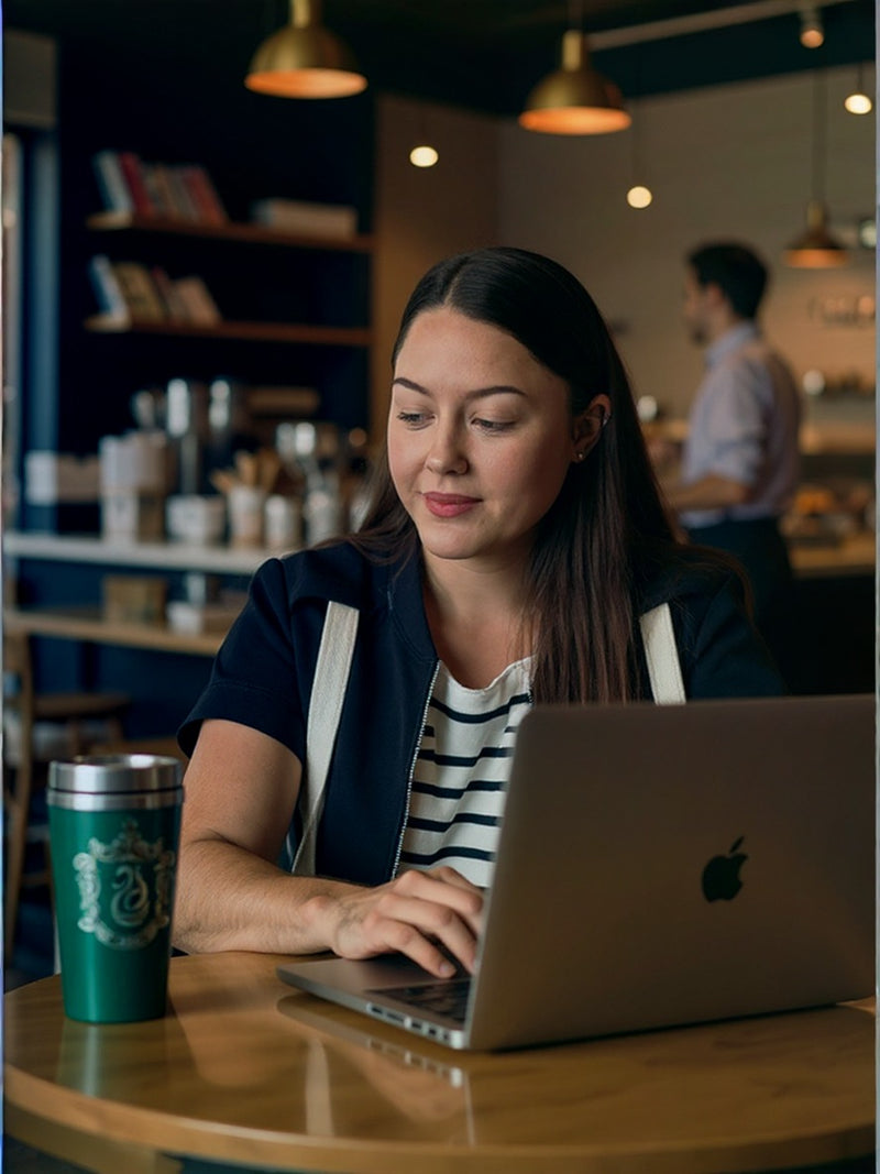Slytherin Travel Tumbler | Green 24oz Stainless Steel Insulated with Leakproof Lid | Gift for Harry Potter Fans