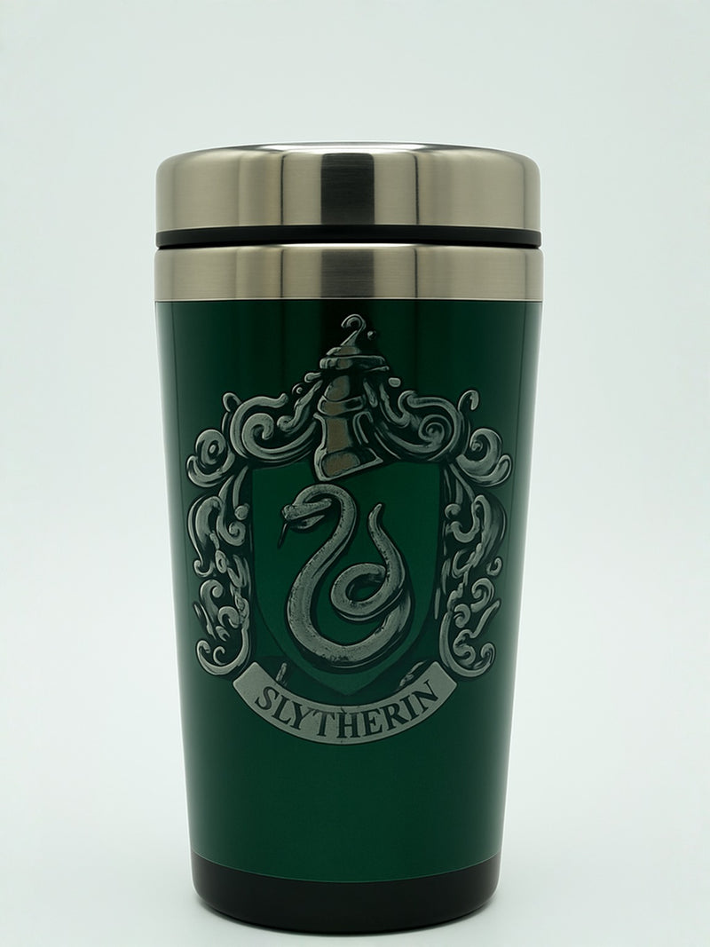 Slytherin Travel Tumbler | Green 24oz Stainless Steel Insulated with Leakproof Lid | Gift for Harry Potter Fans