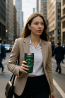 Slytherin Travel Tumbler | Green 24oz Stainless Steel Insulated with Leakproof Lid | Gift for Harry Potter Fans