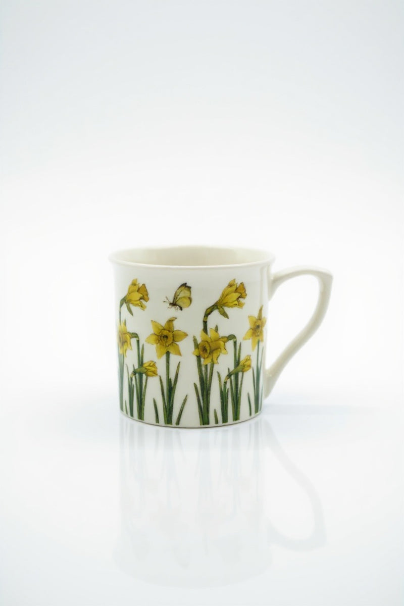 Yellow Flower Print Mug | Ceramic 11oz | Gift for Fans