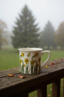 Yellow Flower Print Mug | Ceramic 11oz | Gift for Fans