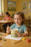 Yellow Flower Print Mug | Ceramic 11oz | Gift for Fans