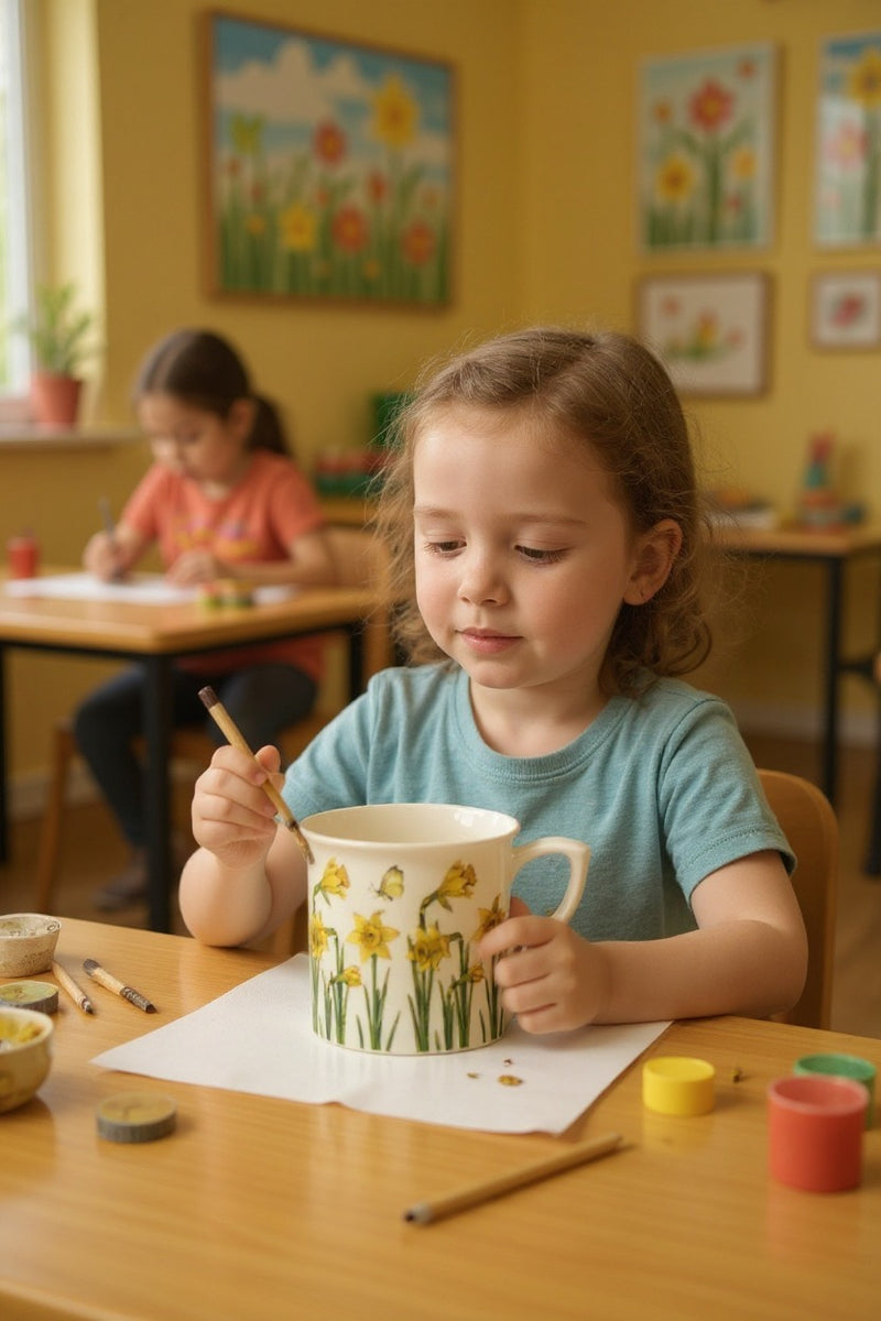 Yellow Flower Print Mug | Ceramic 11oz | Gift for Fans