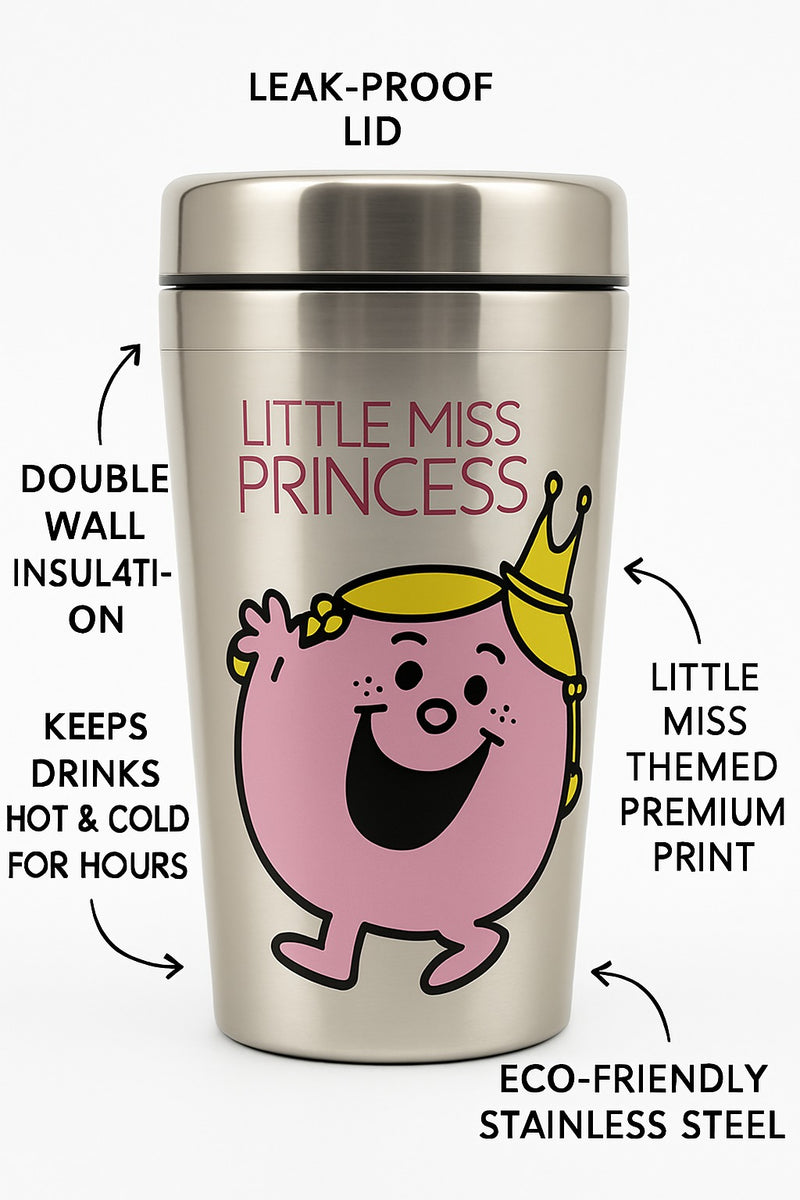 Little Miss Princess Travel Tumbler (Pink Stainless) | Stainless Steel 12oz | Gift for Fans