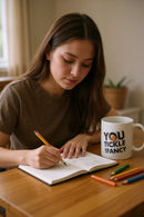 Mr. Tinkle Orange & White Ceramic Mug | Gift for Fans