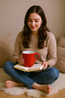 Red Ceramic Mug | Gift for Everyday Use