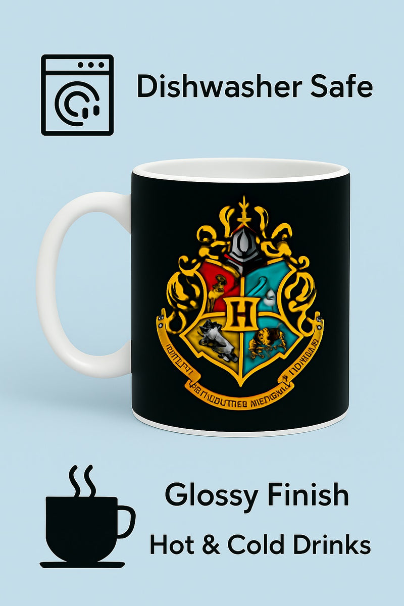 Harry Potter Hogwarts Black Ceramic Mug | Gift for Fans