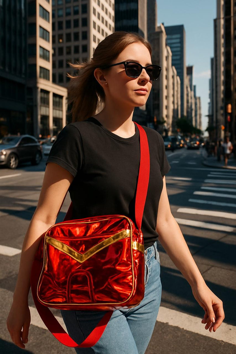 Marvel Iron Man Inspired Red and Gold Armor Shoulder Bag